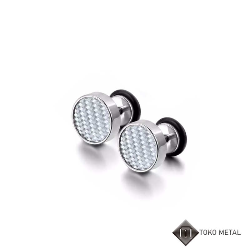 Anting 100% Titanium Kualitas Tinggi Tindik/Pircing Serat Karbon Untuk Pria [ Toko Metal ]