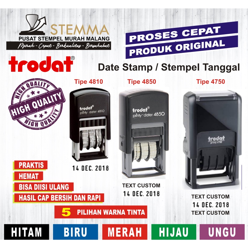 

Stempel Trodat Tanggal Date Stamp Custom 4810 4850 4750 Kadaluarsa Lunas Received Diterima