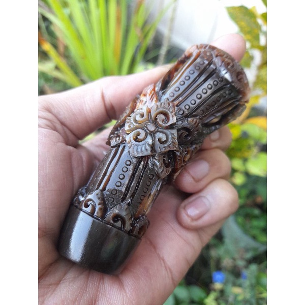 deder keris tanduk merah | hulu keris | gagang keris | handle keris antik gg GG no F1