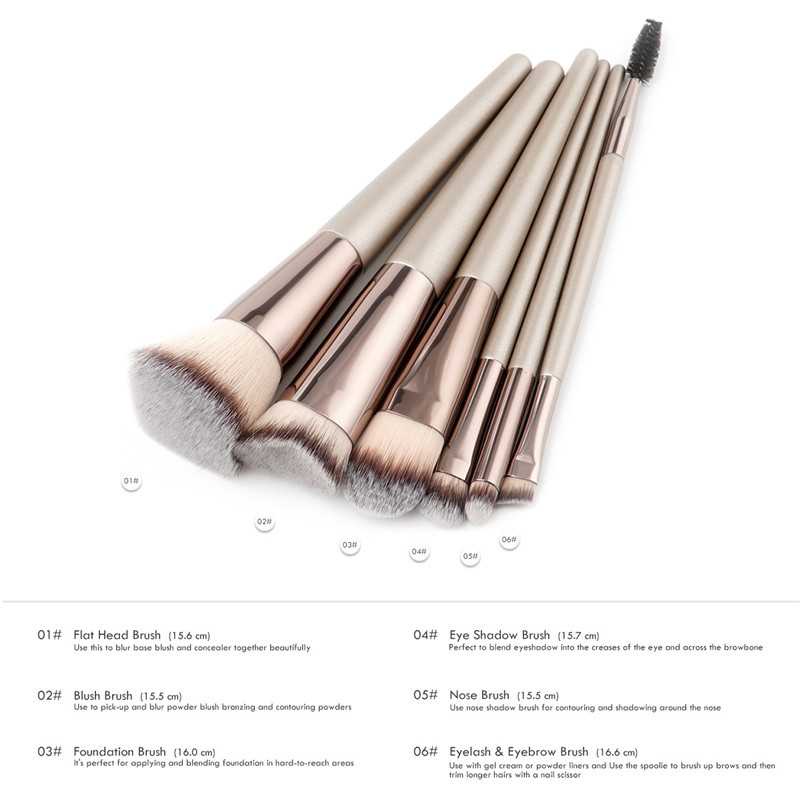 KUAS MAKE UP PROFESSIONAL Naked 6 pcs Makeup Brush Naked Kuas Rias professional Aplikator Make Up Profesional 6PCS Alat perawatan kecantikan make up makeup brush wajah