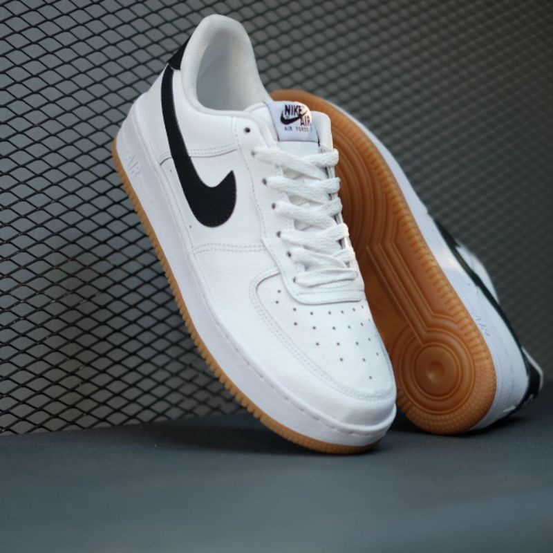 Nike Air Force 1 White Black Sole Gum