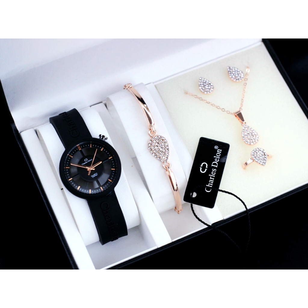 Jam Tangan Wanita K8701W Tali Rubber Free Box Aksesoris &amp; Baterai