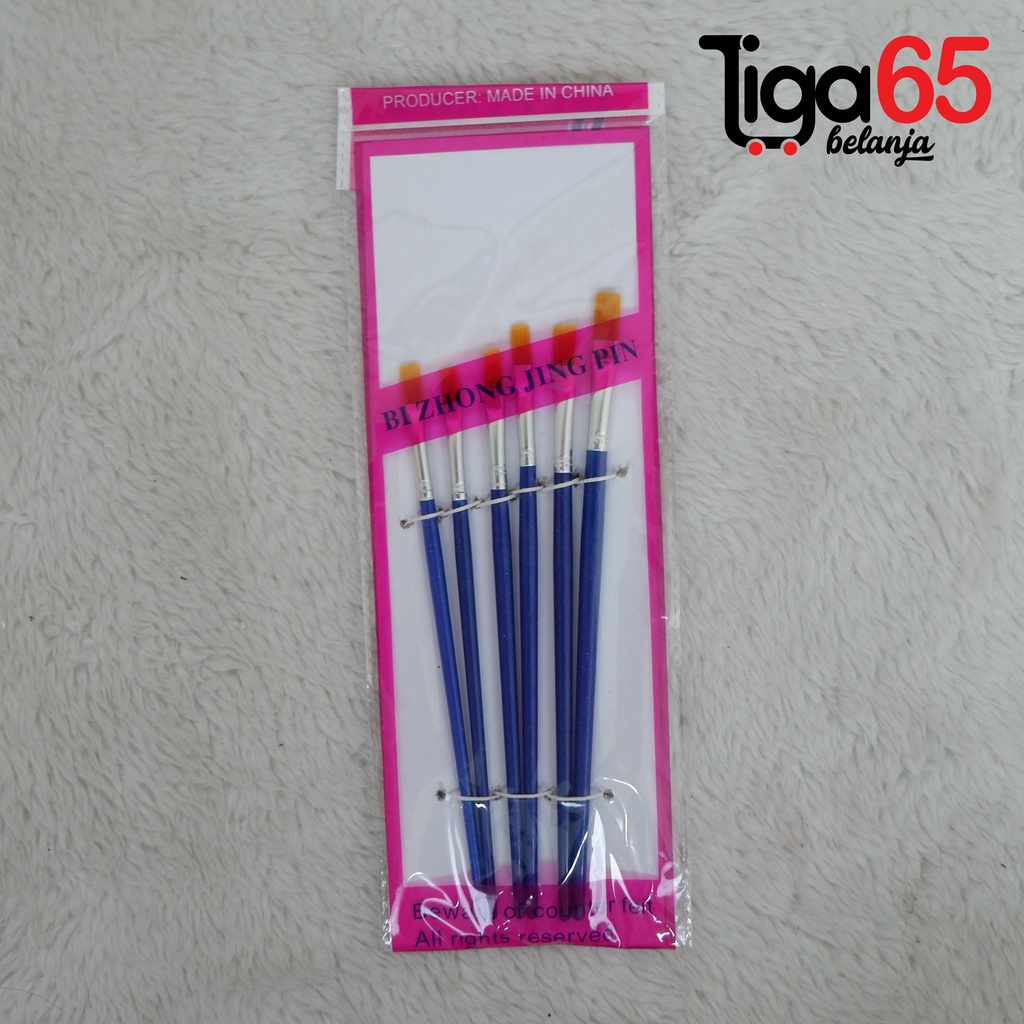 365 KUAS B-3 #40326 (6PCS/SET) Set Kuas Lukis / Brush / Kuas Cat Biru