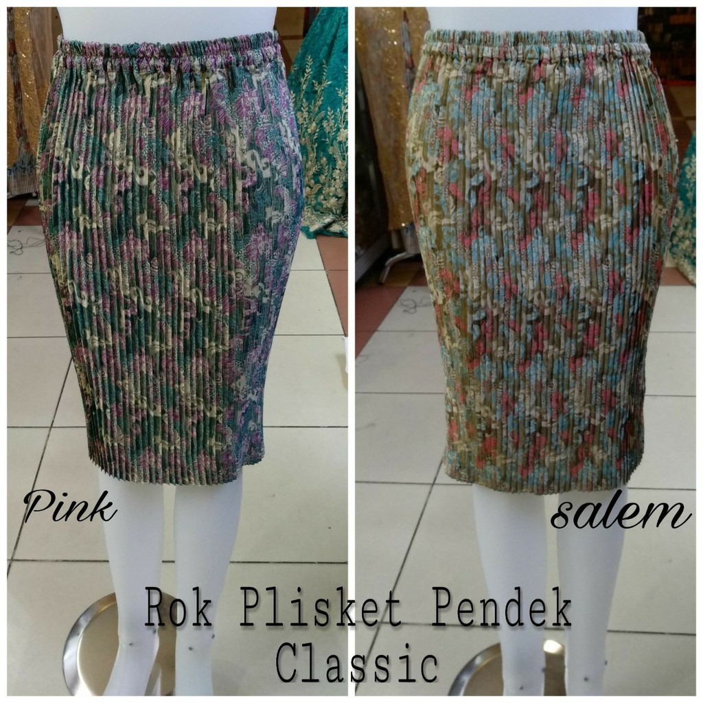 SB Collection Rok Plisket Rere Midi Pendek Batik Jumbo Wanita