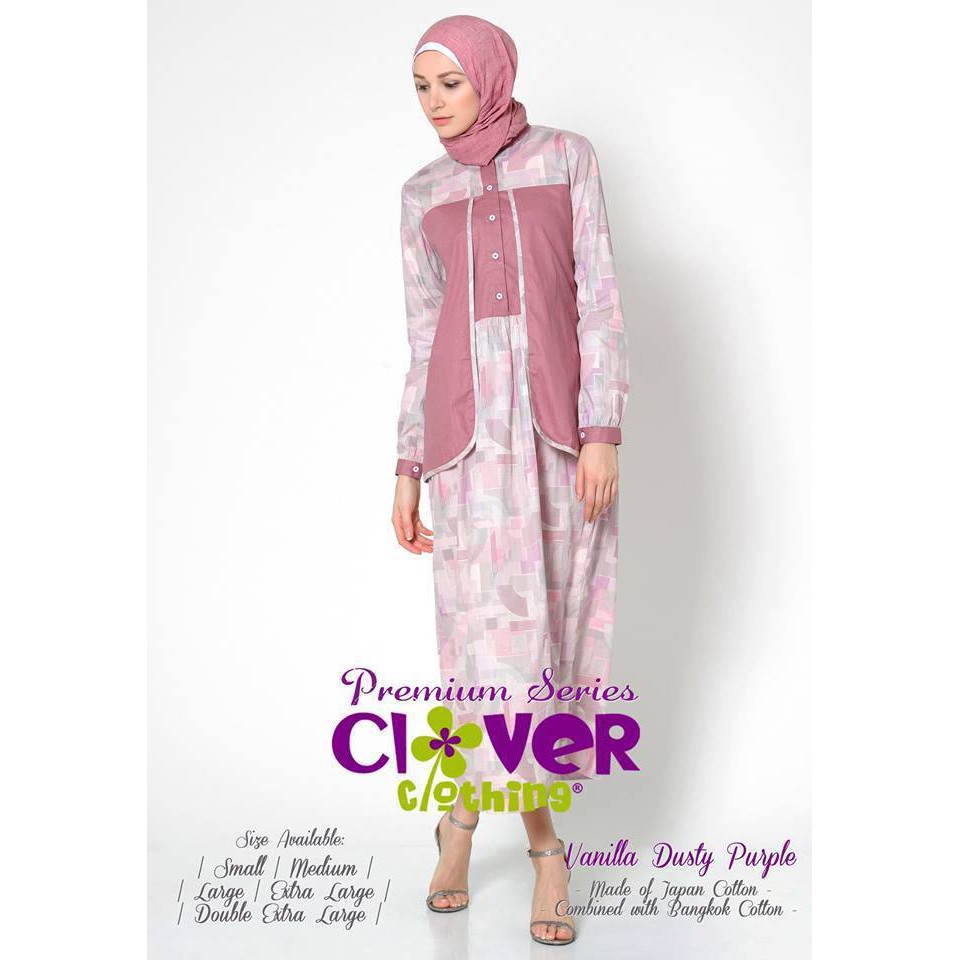 Gamis Katun Jepang Busui Hijab VANILLA by Clover Clothing