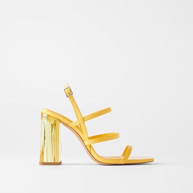 zara yellow heels