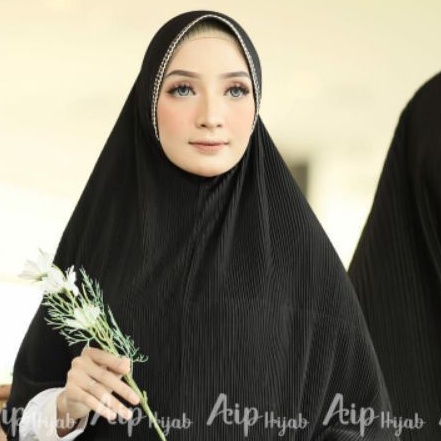 jilbab instan prisket/plisket jumbo pet renda picot