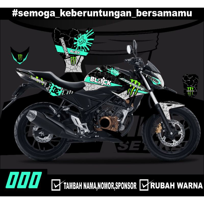 decal stiker setiker cb150r 000 monster energy keren murah laminasi glosy/doff