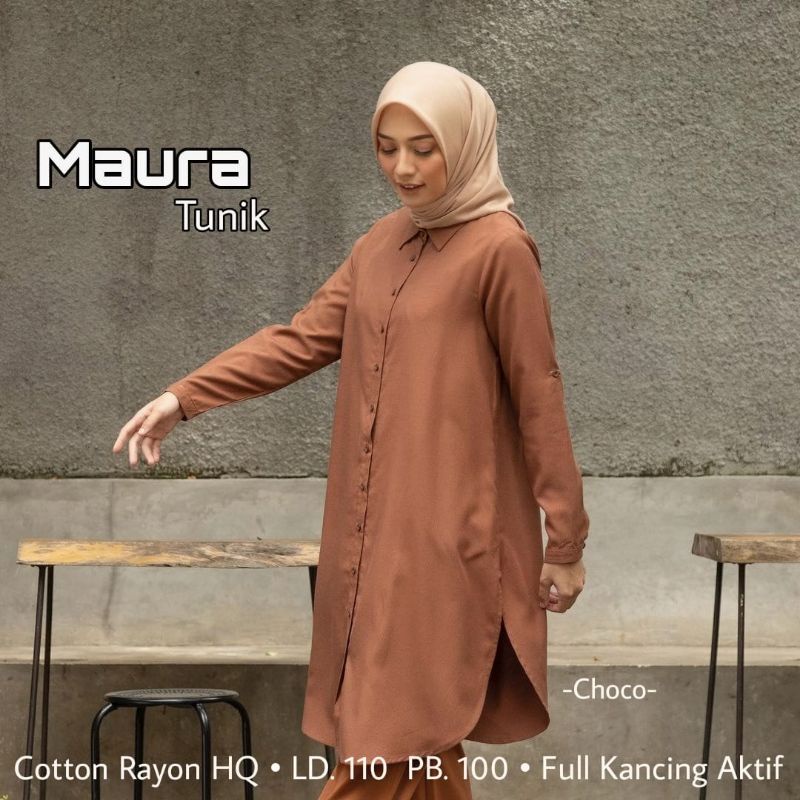 KEMEJA POLOS WANITA MAURA TUNIK ATASAN POLOS BUSUI TUNIK RAYON