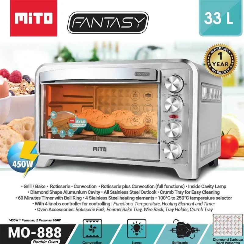 Oven Fantasy2 Mito MO-888 33 Liter Oven Listrik MO 888