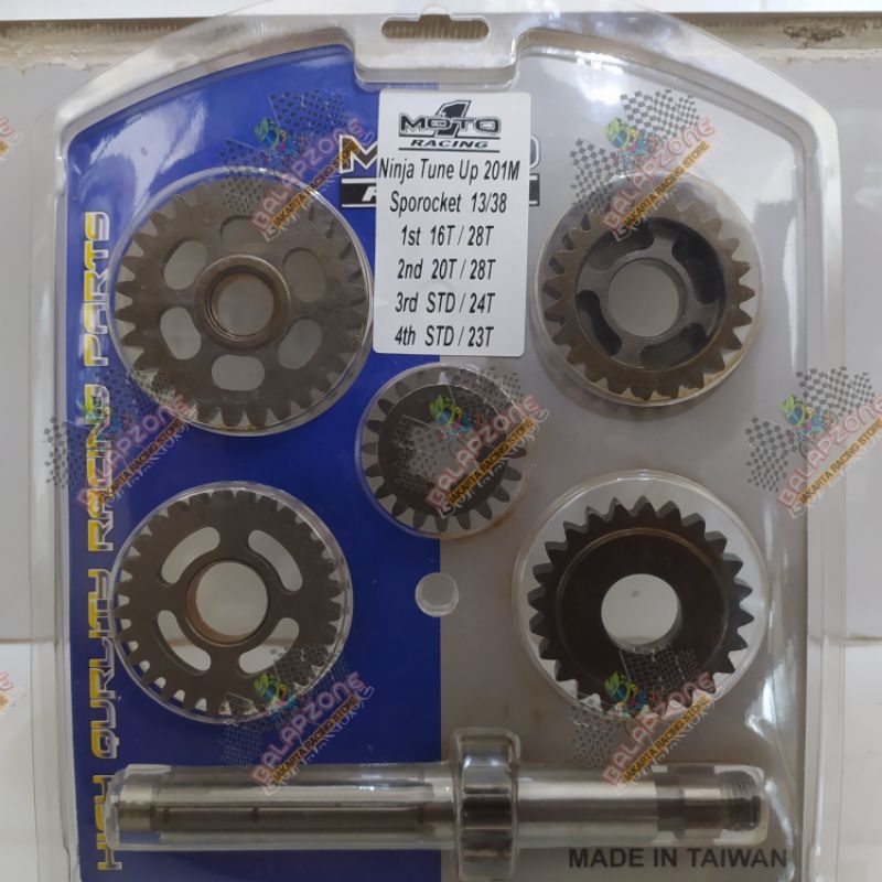 Gear rasio moto1 gigi rasio tune up 201 meter (gir sprocket 13/38) kawasaki ninja R/RR SS