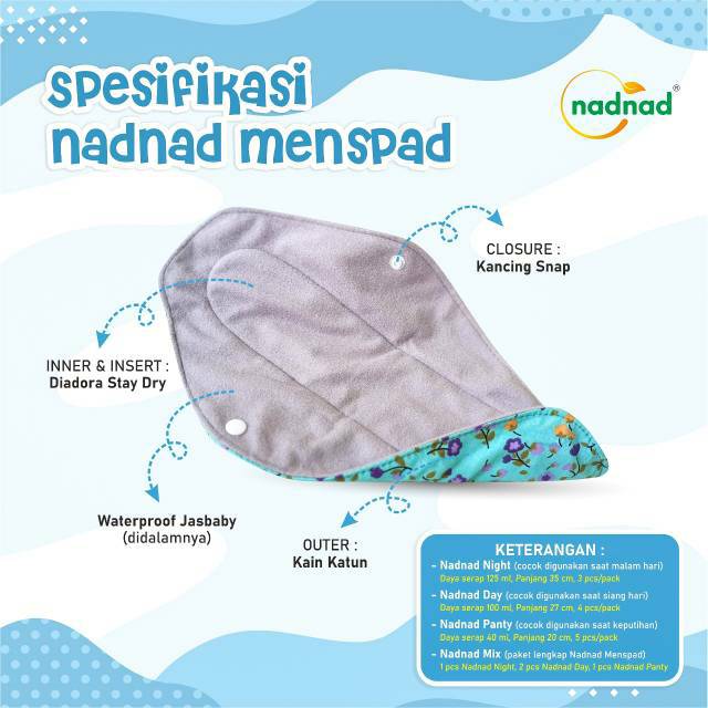 Pembalut Kain Cuci Ulang Nadnad Menspad Murah Day Nite Panty [ Bunda Altaf ]