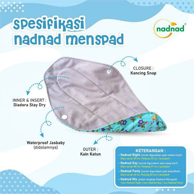 Pembalut Kain Cuci Ulang Nadnad Menspad Murah Day Nite Panty [ Bunda Altaf ]