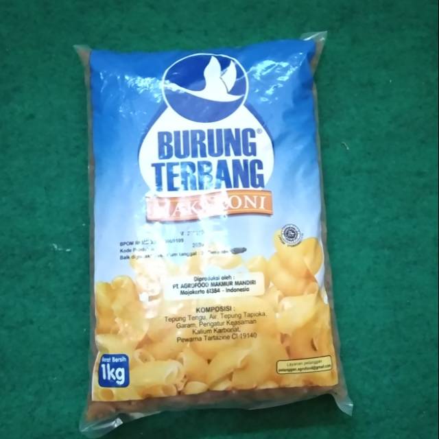 

Makaroni Pipa Mentah Mekar Ngembang Cap Burung Terbang Renyah 1Kg