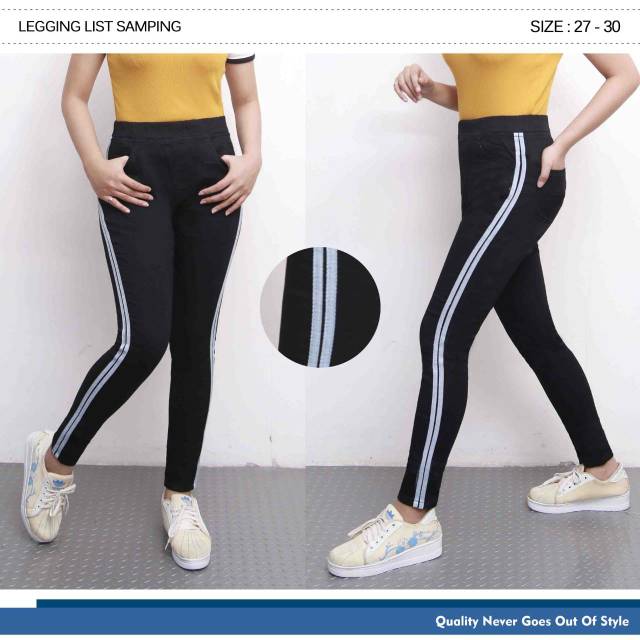 CELANA LEGGING JEANS STRETCH PREMIUM || LEGGING LIST SAMPING