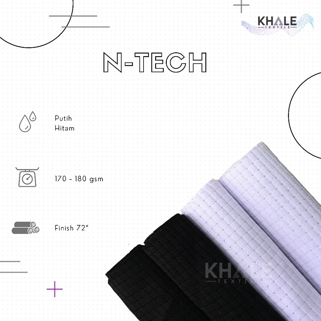 Bahan Kain Drifit Ntech / Dropneedle Doupnidle Putih Hitam Premium Jersey Dryfit Polyester