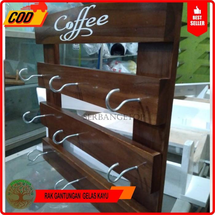 Rak Gelas / Rak Gantung / Gantungan Gelas / gantungan mug kayu / rak gantungan gelas / gantungan gel