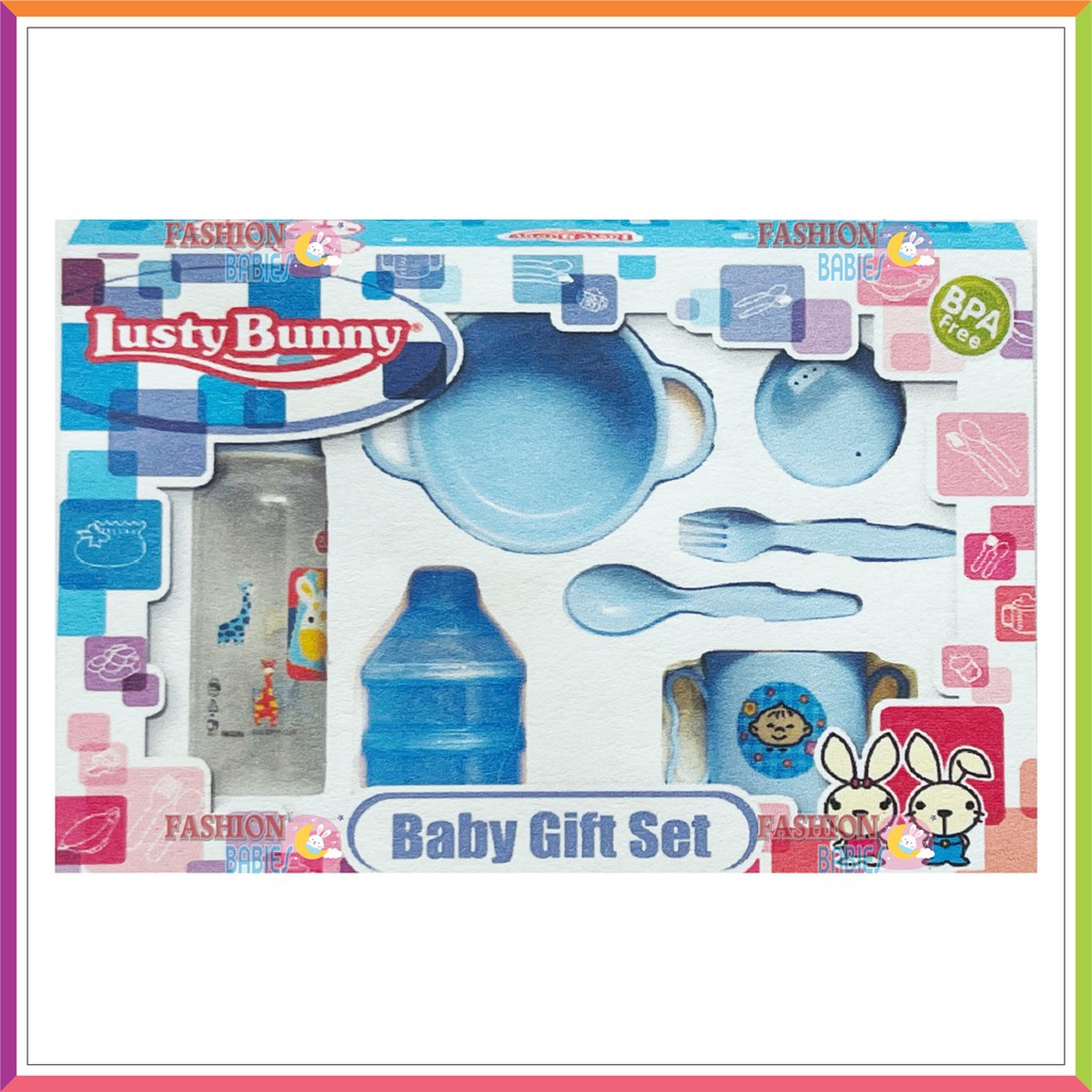 LUSTY BUNNY SET 7IN1 LARGE / FEEDING SET LB 1840 / TEMPAT MAKAN SET BAYI / KADO