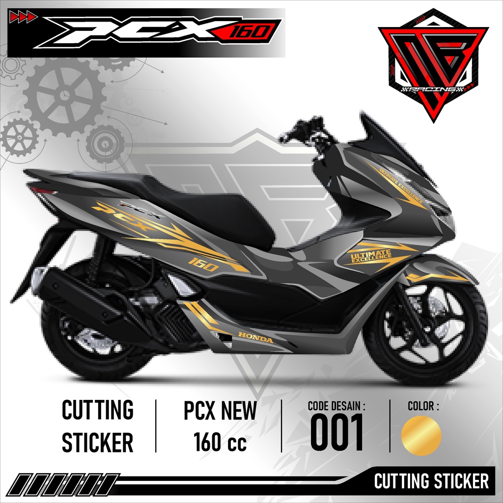 Cutting Sticker PCX - Aksesoris Motor Stiker Honda PCX 160 cc Skotlet Sticker Striping Lis Variasi C