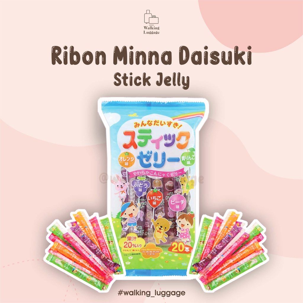 (FreeOngkir) Ribon Minna Daisuki - Stick Jelly Snack Jelly Jepang Halal Terpopuler