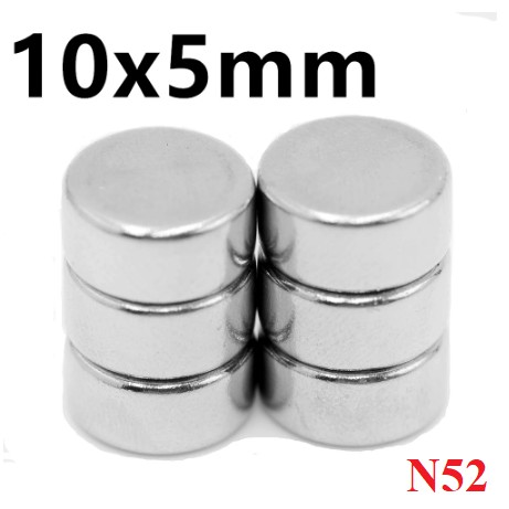 Magnet Neodymium bulat koin putih 10x5mm 10x5 mm 10 x 5 N52 STRONG neodimium