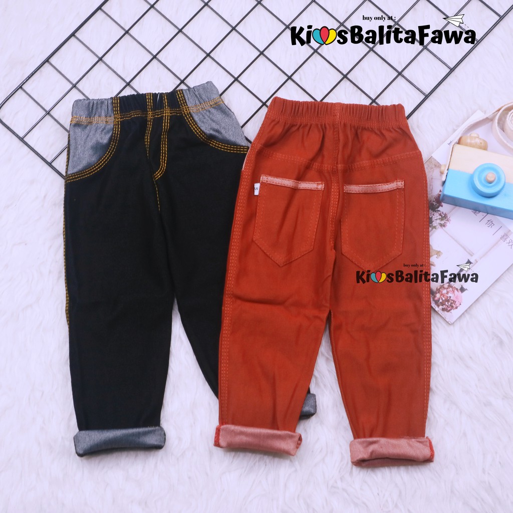 (KANTONG) Jeans Legging uk 10-12 Tahun /  Leging Adem Polos Murah Celana Panjang Bawahan Tebal Denim