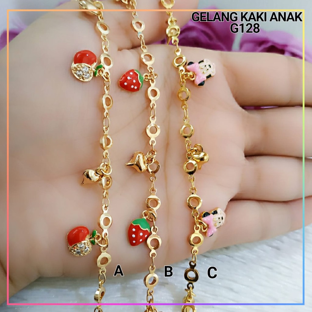 Gelang kaki xuping gelang kaki anak karakter lucu lapis emas gold G128