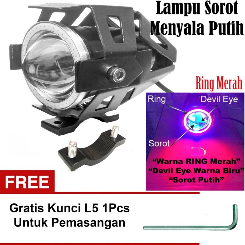 Lampu Tembak LED U7 Besar Sorot Putih + Eagle Eyes