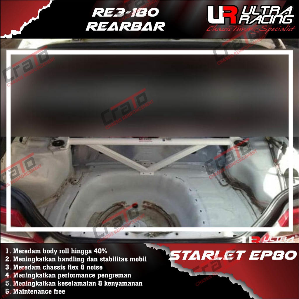 Aksesoris Stabiliser ULTRA RACING Safety Bar - Rearbar Rear Strutbar Tower Bar 3 points - Toyota Sta