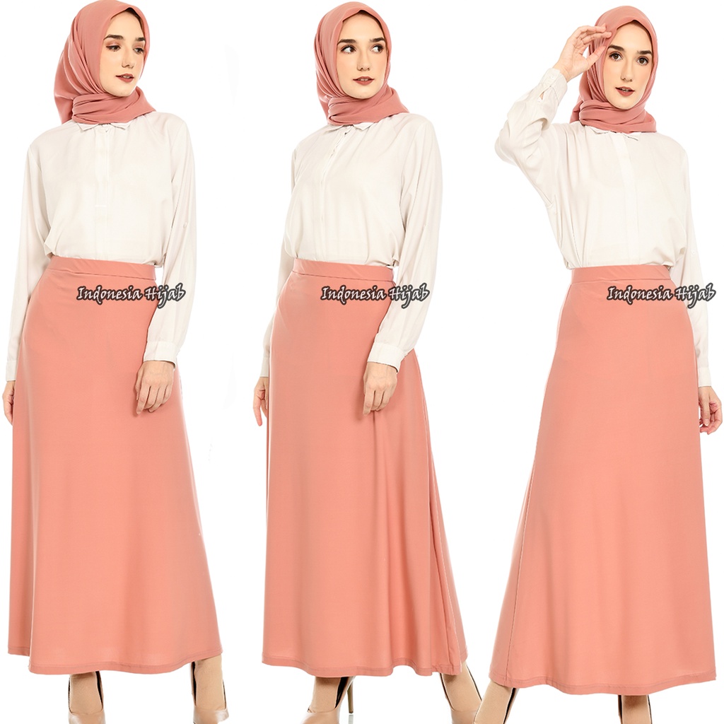 Rok Panjang Jersey Polos Tebal Tidak Nerawang Uk Standart