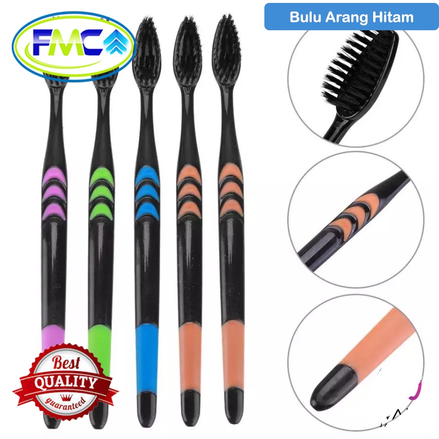 Sikat Gigi Charcoal Toothbrush Bamboo Sikat Arang Bambu Murah Bulu Lembut Murah