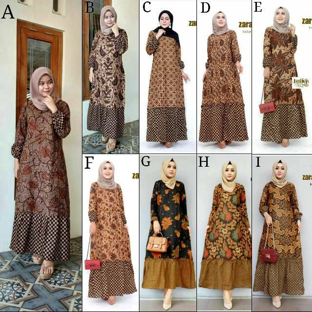  Gamis Batik Zara Genes  Baju Batik  Gamis  Rempel Bawah 