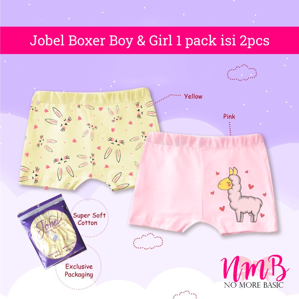 Jobel By Kazel Girl Boy Boxer Anak Perempuan dan Laki Laki 1 Set Isi 2 PCS