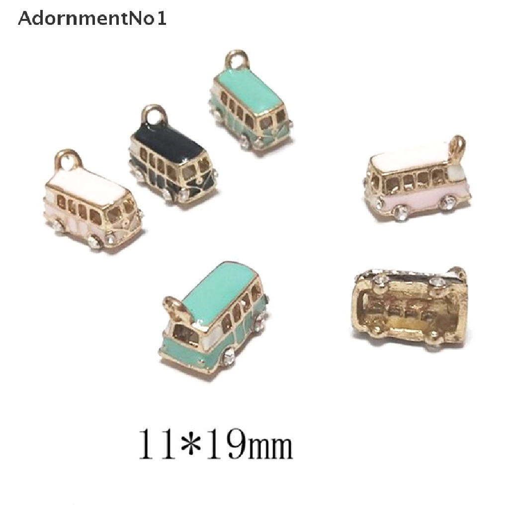 (AdornmentNo1) 5pcs / Set Liontin Bentuk Busses 3D Bahan Alloy Untuk Kerajinan Tangan DIY Charms