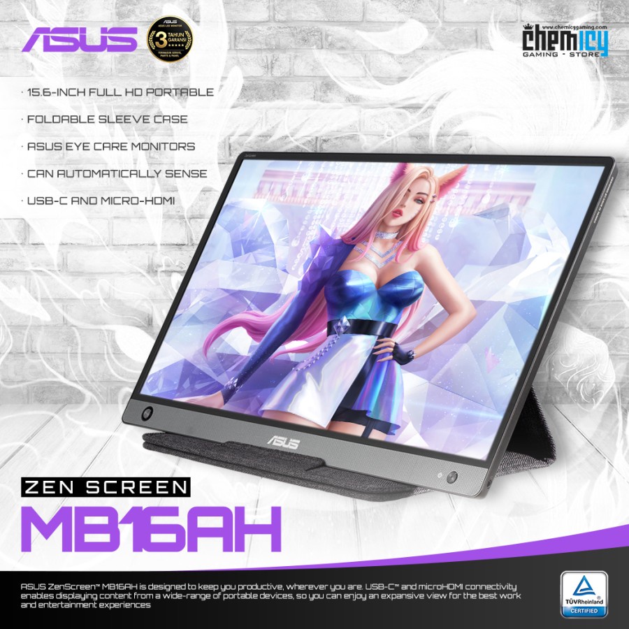 Asus ZenScreen MB16AH 15.6inch 60Hz Portable Gaming LED Monitor