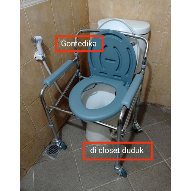 Kursi BAB Roda Commode Chair Roda Kursi PUK Lansia