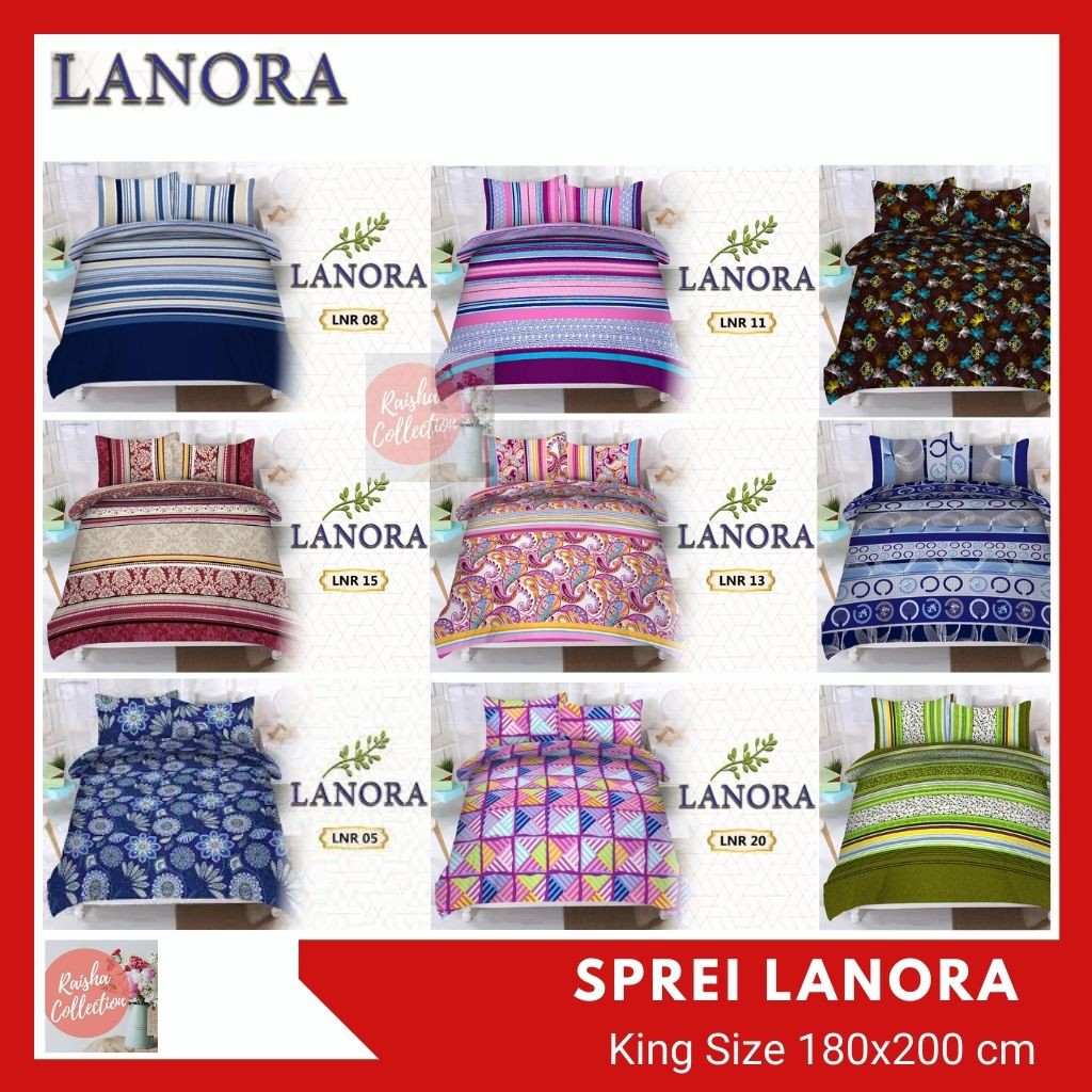 RC Fata Lanora Sprei Minimalis Terkini Bahan Microtex Anti Luntur Ukuran 180x200 motif