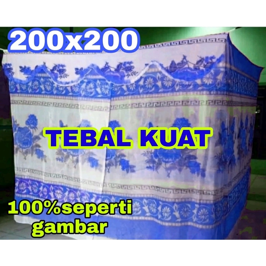 Isi Kado Pernikahan Kelambu Jumbo Motif SB Bunga Ukuran 2 Meter Persegi Bahan Tebal - Klambu Kamar Tidur