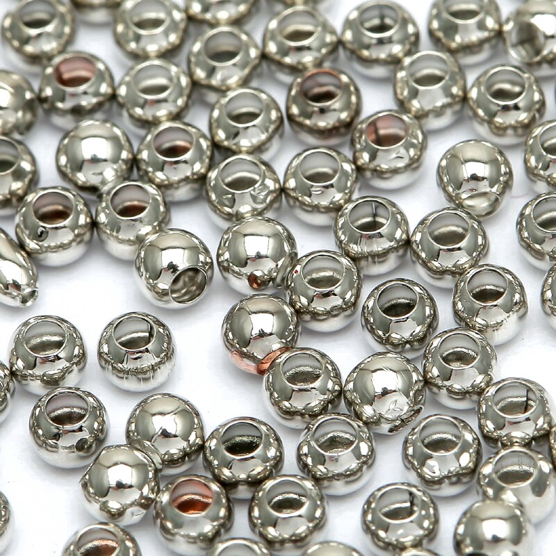 1000pcs Manik-Manik Bola Bahan Stainless Steel Warna Silver Ukuran 3mm Untuk Membuat Perhiasan