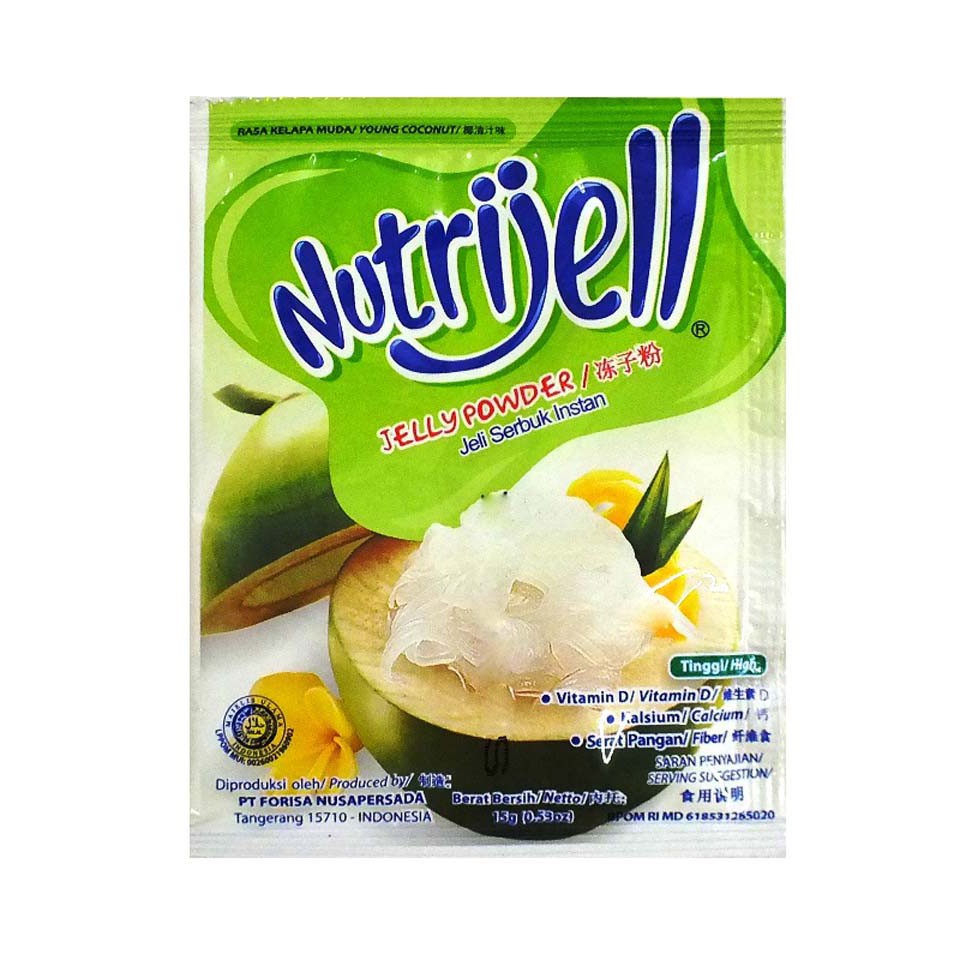 

ECERAN Nutrijell Kelapa Muda Jelly Powder Instan Tinggi Serat Kalsium & Vitamin D - 10gr