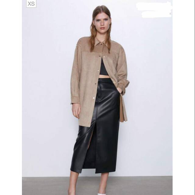 Zara Faux Suede Blouse Original Sale