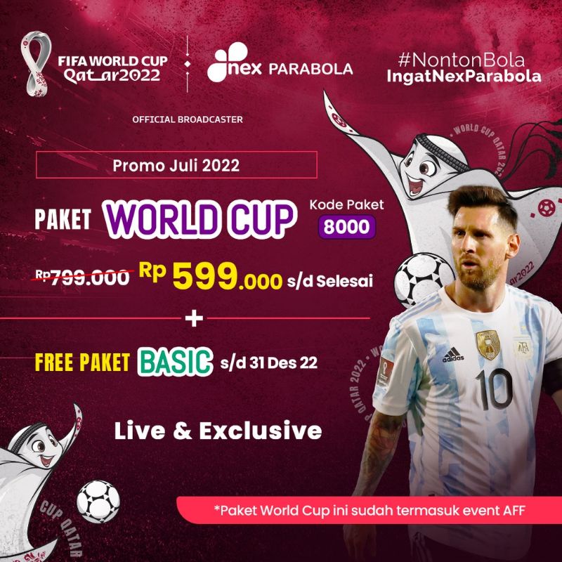 Nex parabola paket World cup gratis paket basic