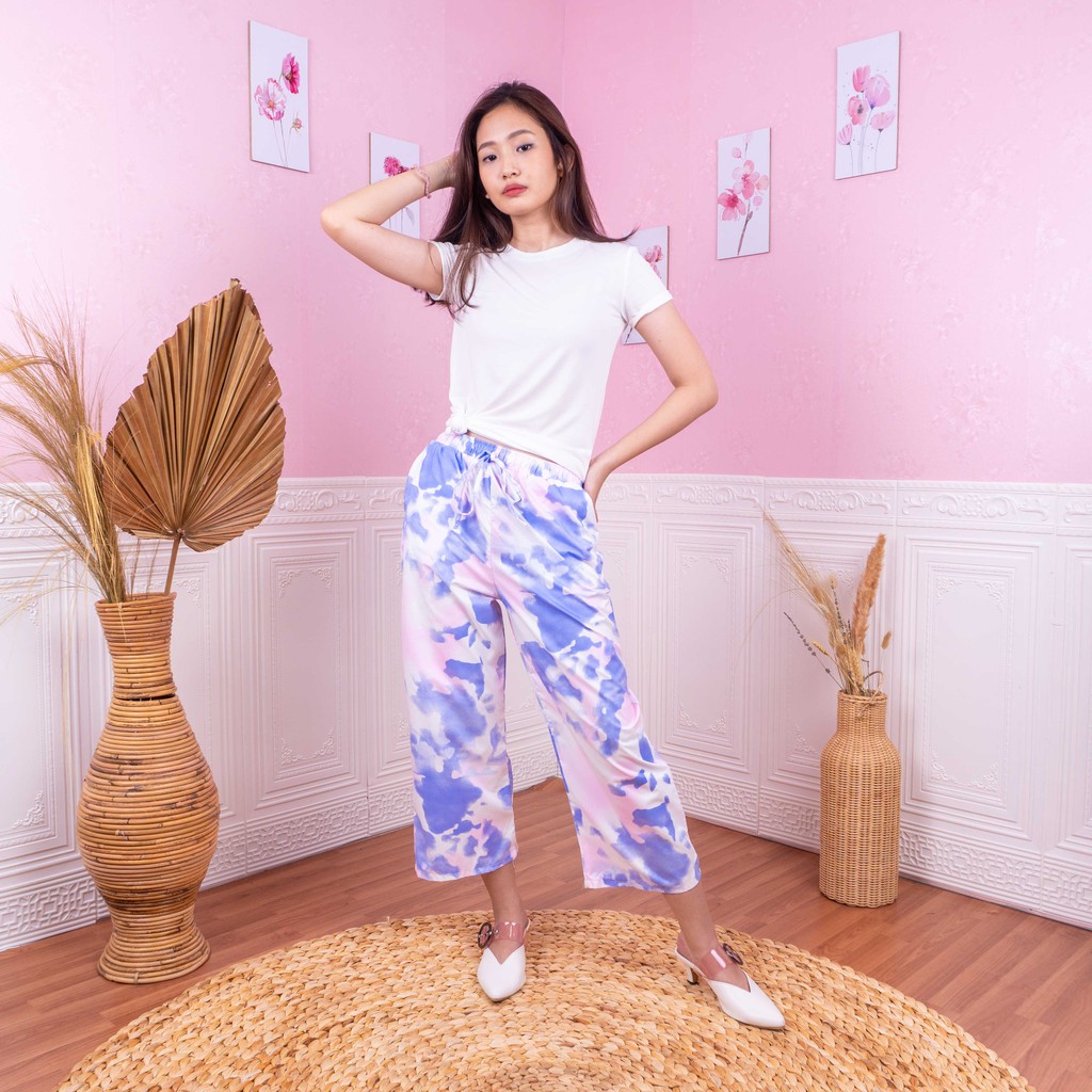 VS - Celana Kulot Galaxy Smoke (Tie Dye)  CELANA CASUAL WANITA TIE DYE CULLOT PANTS