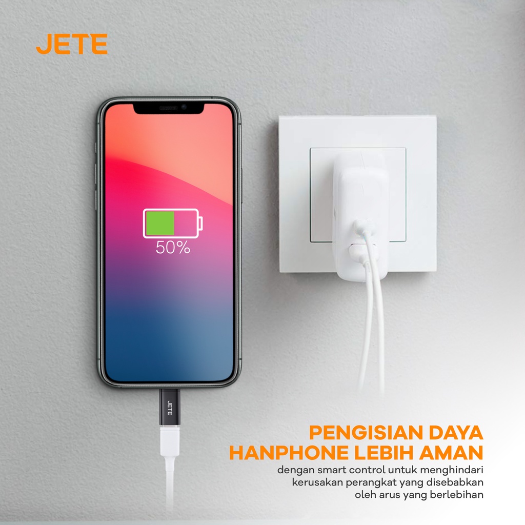 OTG Type C to Lightning JETE Portable With Alumunium Case - Garansi resmi 2 Tahun