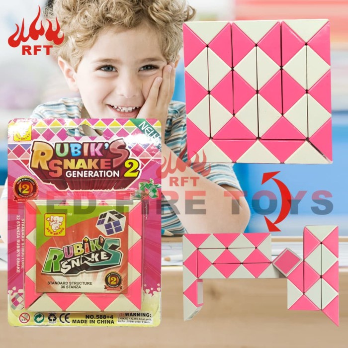 Redfire Toys Rubik Ular Generasi 2 / Rubik Snake Puzzle Warna Random