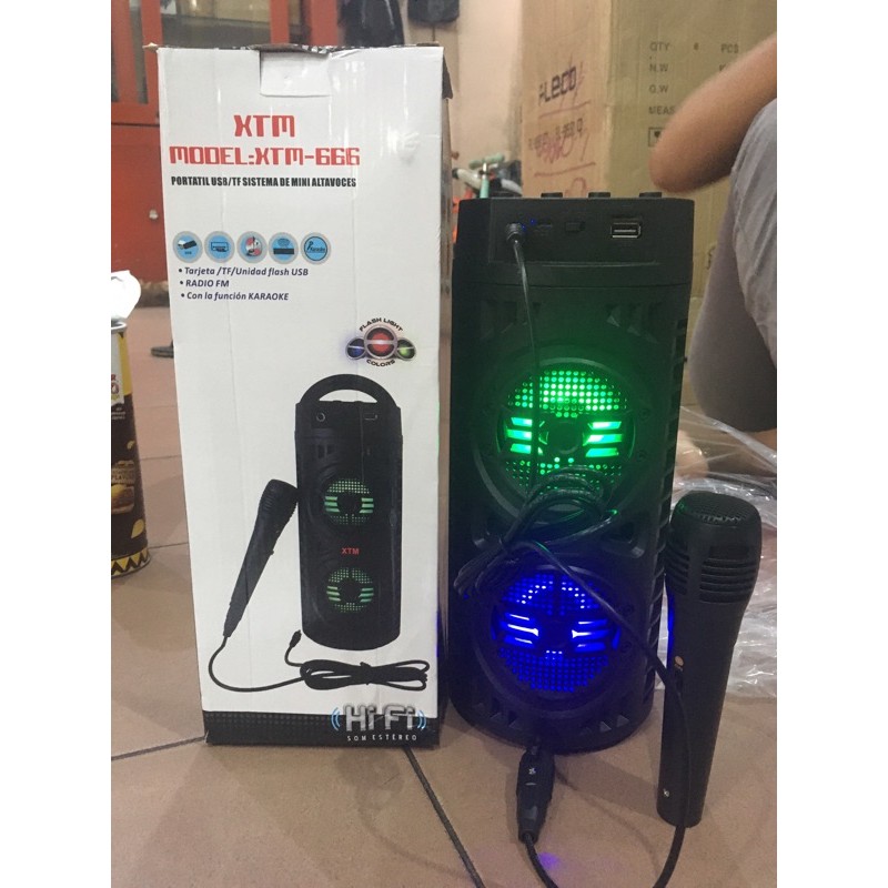 speaker bluetooth karaoke xtm 666