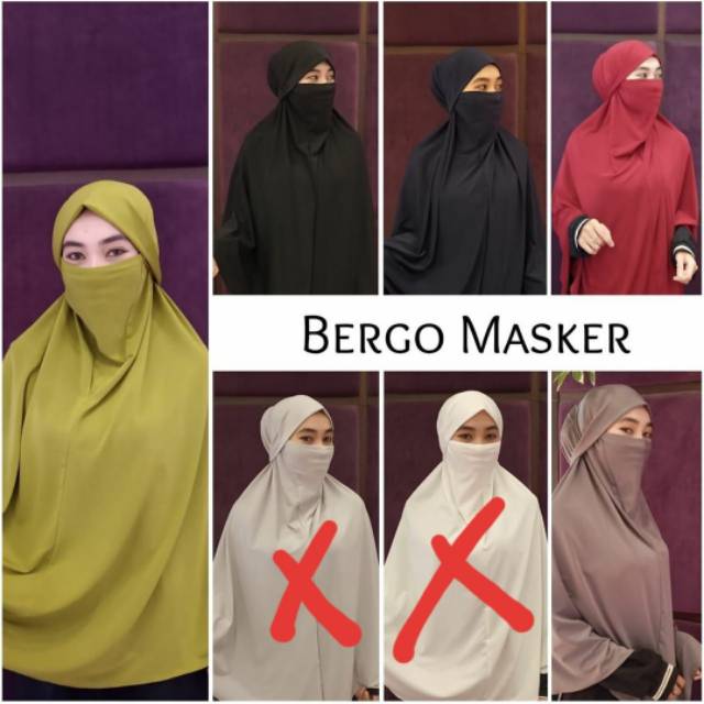 Hijab instan bergo masker