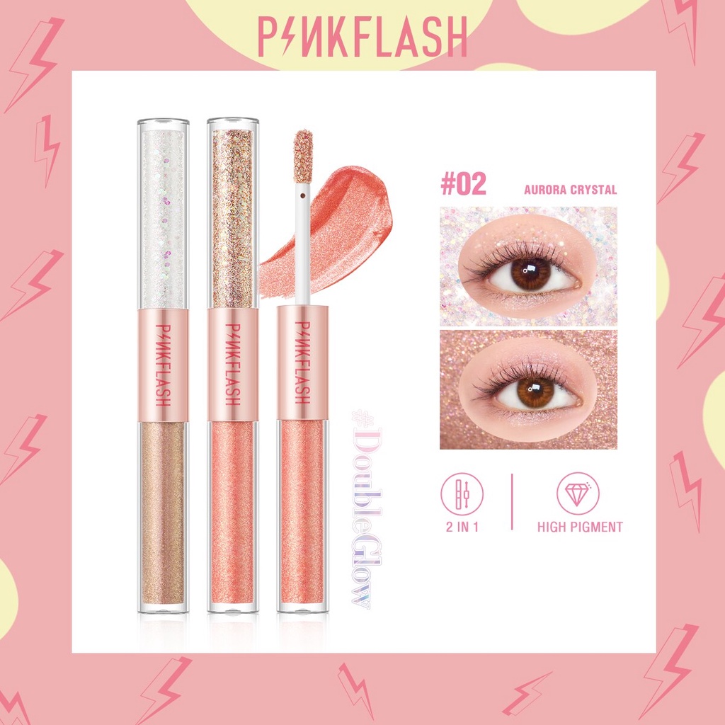 Pinkflash Doubleglow Eyeshadow Cair 2in1 All Glow Liquid Eyeshadow Pinkflash Eyeshadow Glitter Pinkflash Eyeshadow Cair 2 Warna Eyeshadow Pink Flash Eyeshadow