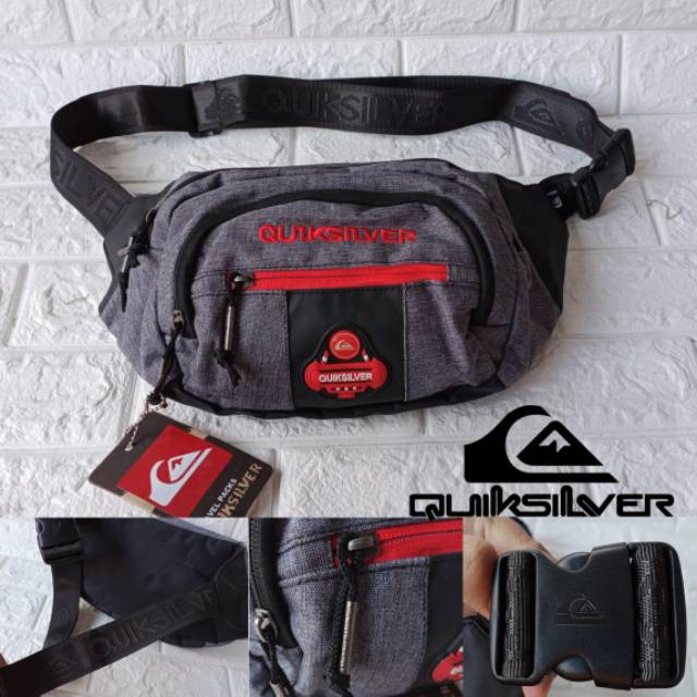 Kompek waist bag tas pinggang pria quiksilver jd oroginal