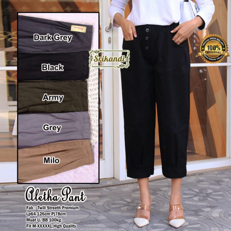 aletha pants celana baggy bahan by srikandi